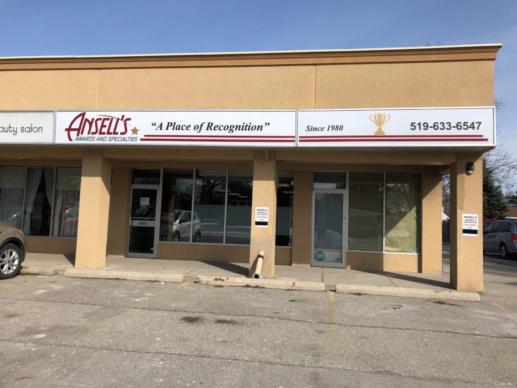 The storefront of Ansell's Awards